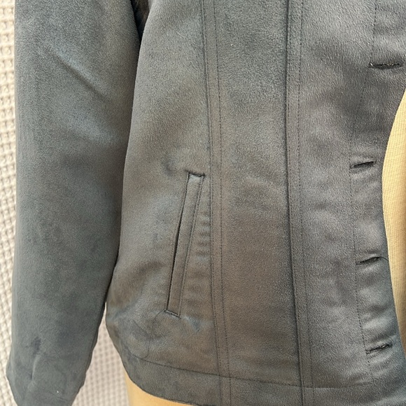 Lemon Grass Women's Size Large Unlined Faux Suede‎ Jacket. Pretty Blue. EUC. - Picture 2 of 7